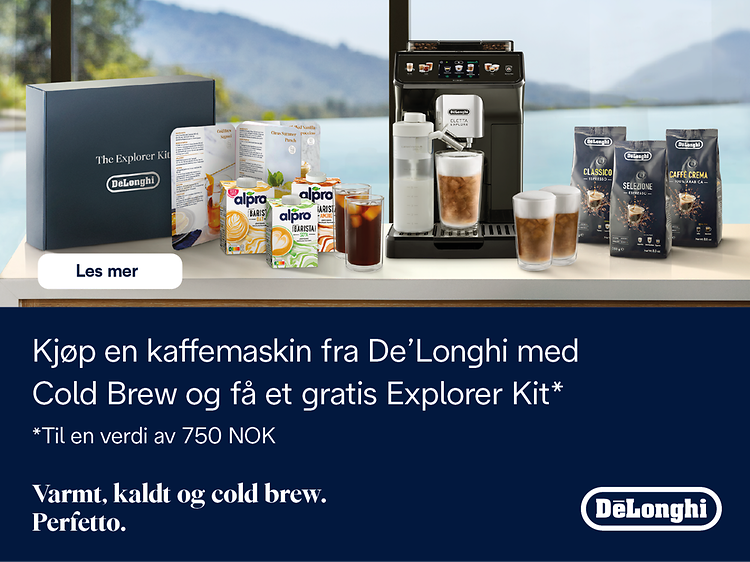 Kjøp en kaffemaskin fra De'Longhi med Cold brew og få et gratis Explorer Kit