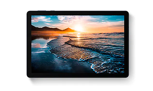 Huawei - MatePad T10S - bilde av solnedgang på en strand på nettbrettskjerm