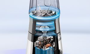 Illustrasjon av oppbyggingen av motoren på Bosch VitaPower-blenderen
