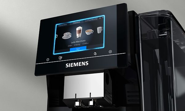 Siemens EQ700 kaffemaskin med fokus på iSelect-skjermen