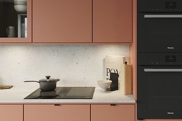 Epoq Trend Red Clay kitchen with integrated oven