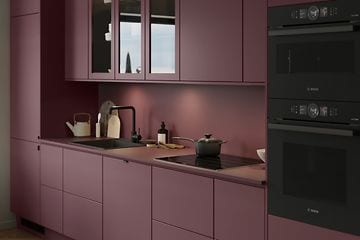 Image collection - Epoq Trend Burgundy kitchen with integrated oven