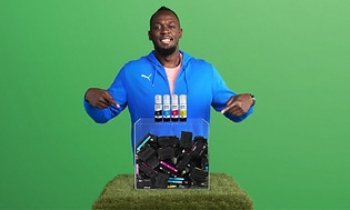 Printing med Epson, Usain Bolt peker på blekkflasker