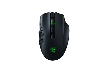 Razer Naga Pro gaming mus med detaljer i grønt