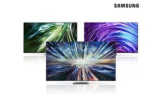 Tre Samsung Smart-TV-er og logo