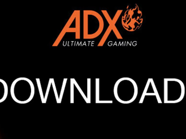 ADX - Ultimate gaming - Bildesamling med tastatur, logo og ordet "downloads" - nedlastninger