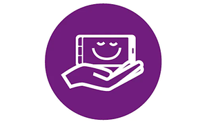 Doro - symbol med mobiltelefon i hånd