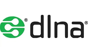 DLNA logo på hvit bakgrunn