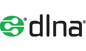 DLNA logo på hvit bakgrunn