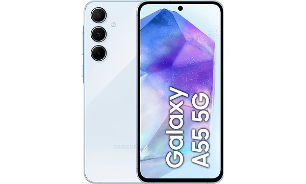 Mobiltelefon - Samsung Galaxy A55 i lyseblått