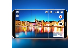 smarttelefon med kamera-app åpen på skjermen