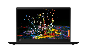 Lenovo ThinkPad X1 Carbon produktbilde med fargerikt skjermbilde
