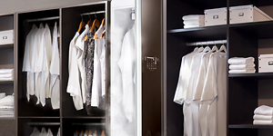 Tørkeskap inne i et walk-in closet